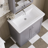 Modern Splash 800mm Satin Grey 2 Door Floor Standing Vanity Unit With Basin