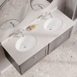 Modern Splash 1200mm Satin Grey 2 Drawer Wall Hung Vanity Unit With 2 Tap Hole Marble Basin