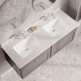 Modern Splash 1200mm Satin Grey 2 Drawer Wall Hung Vanity With Twin Marble Basin