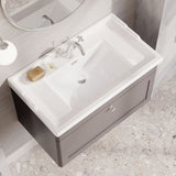 Modern Splash 800mm Satin Grey 1 Drawer Wall Hung Vanity Unit With 1 Tap Hole Basin
