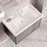 Modern Splash 800mm Satin Grey 1 Drawer Wall Hung Vanity Unit With 3 Tap Hole Basin