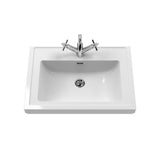 Modern Splash 600mm Satin Green 2 Door Floor Standing Vanity Unit With 1 Tap Hole Basin With Ceramic Basin