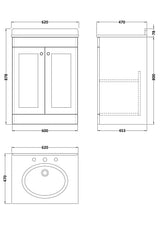 Modern Splash 600mm Satin Green 2 Door Floor Standing Vanity Unit With 3 Tap Hole Marble Basin