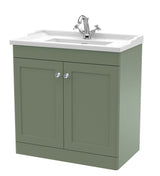 Modern Splash 800mm Satin Green 2 Door Floor Standing Vanity Unit With 1 Tap Hole Basin