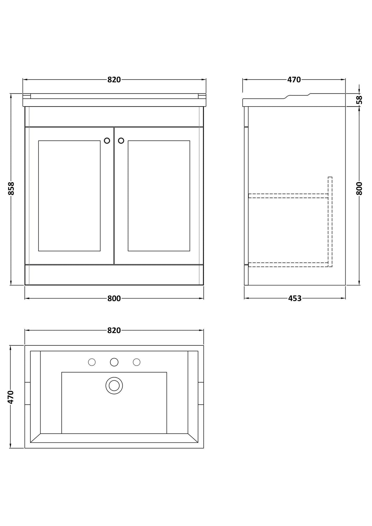 Modern Splash 800mm Satin Green 2 Door Floor Standing Vanity Unit With 3 Tap Hole Basin