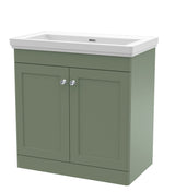 Modern Splash 800mm Satin Green 2 Door Floor Standing Vanity Unit With Basin