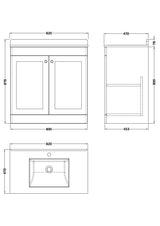 Modern Splash 800mm Satin Green 2 Door Floor Standing Vanity Unit With 1 Tap Hole Marble Basin