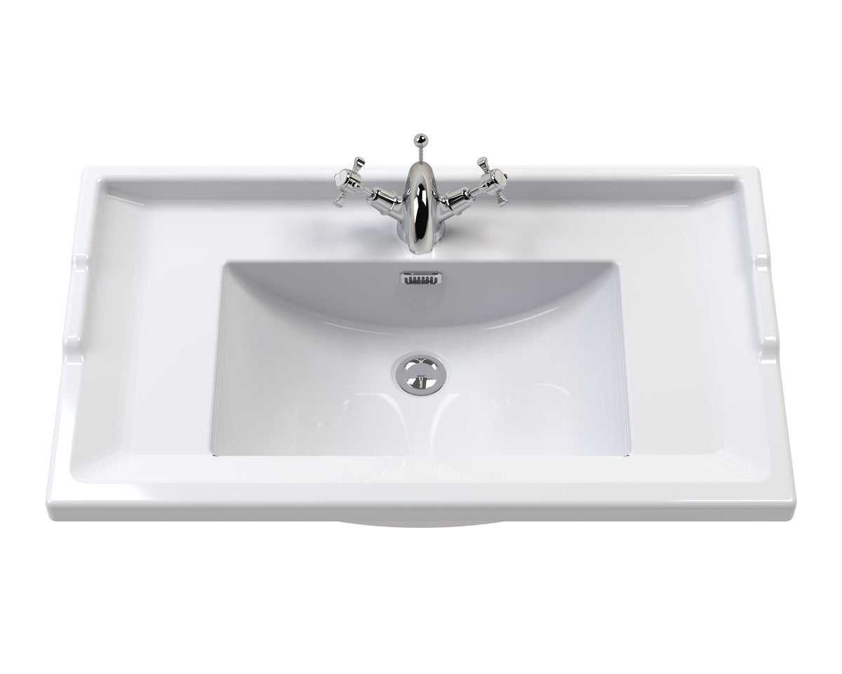 Modern Splash 600mm Satin Green 1 Drawer Wall Hung Vanity Unit With 1 Tap Hole Basin