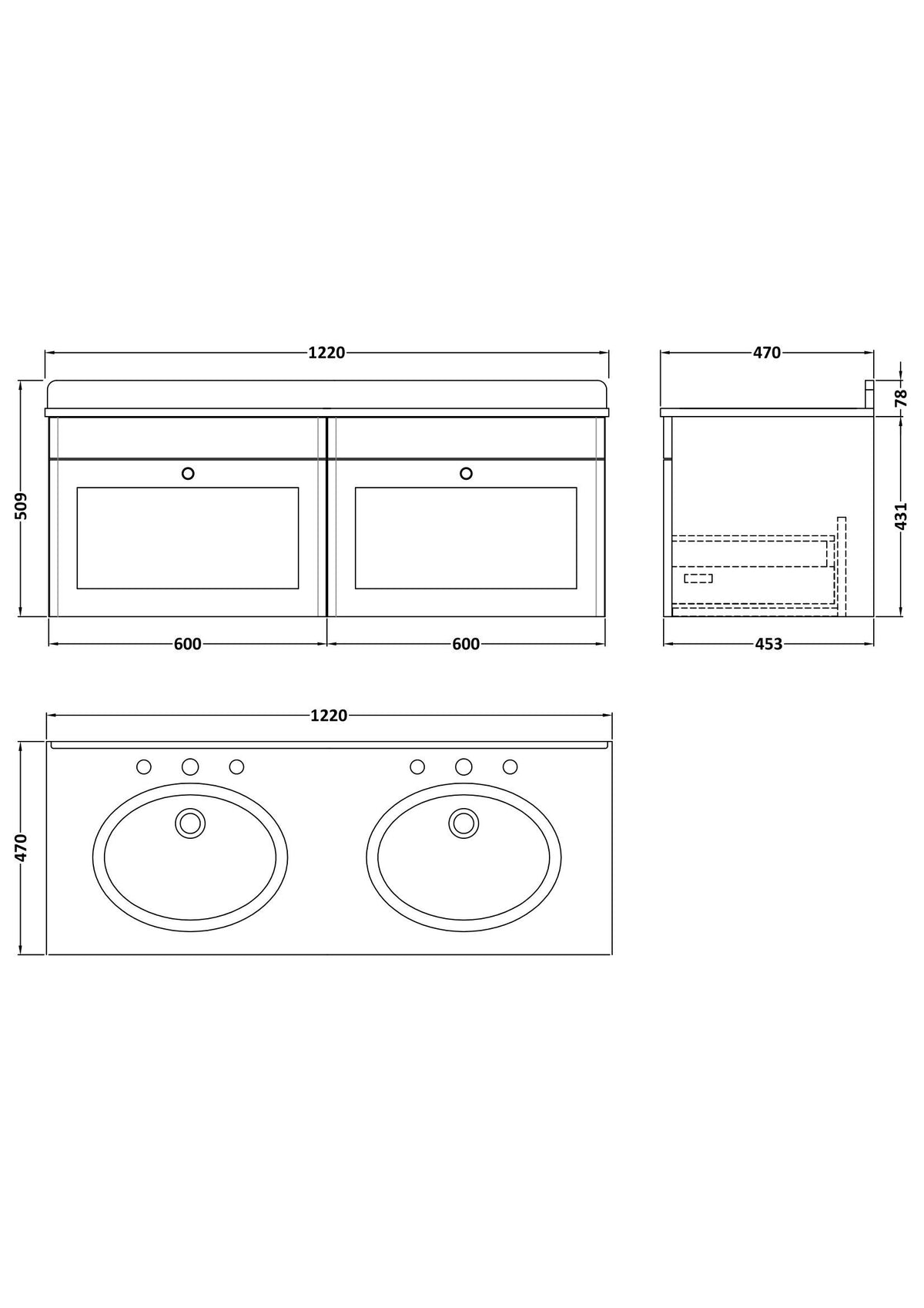 Modern Splash 1200mm Satin Green 2 Drawer Wall Hung Vanity Unit With 6 Tap Hole Marble Basin