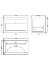 Modern Splash 800mm Satin Green 1 Drawer Wall Hung Vanity Unit With 1 Tap Hole Fireclay Basin