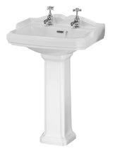 Modern Splash Legend 2 Tap Hole 590mm Ceramic Basin & Pedestal