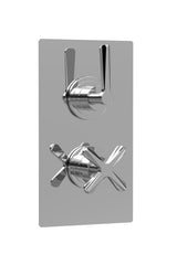 Modern Splash Chrome Concealed Twin Thermostatic Shower Valve With Diverter