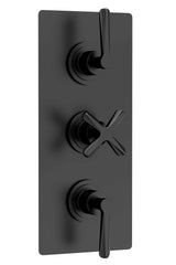 Modern Splash Matt Black Concealed Triple Thermostatic Shower Valve