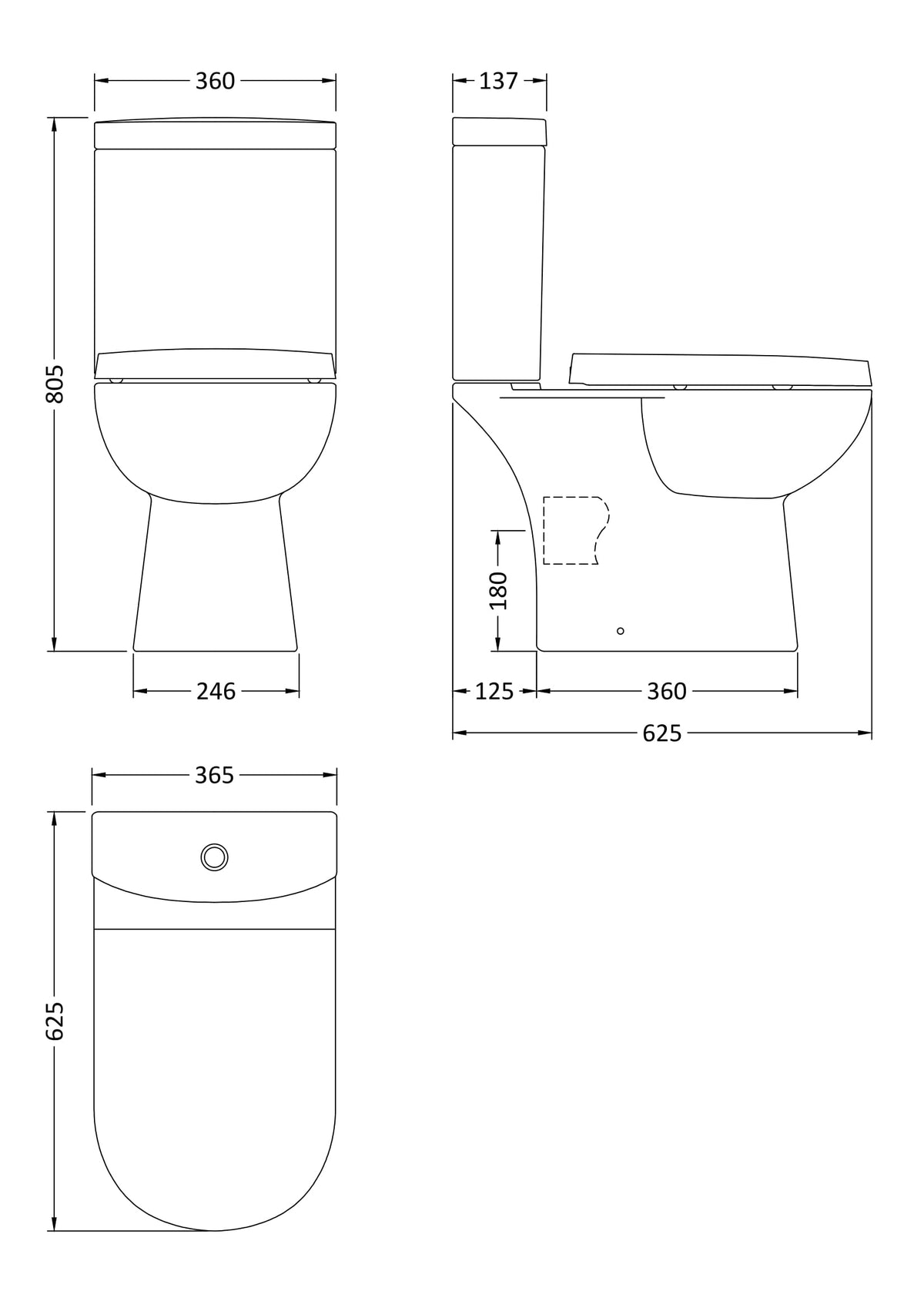 Modern Splash Compact Toilet