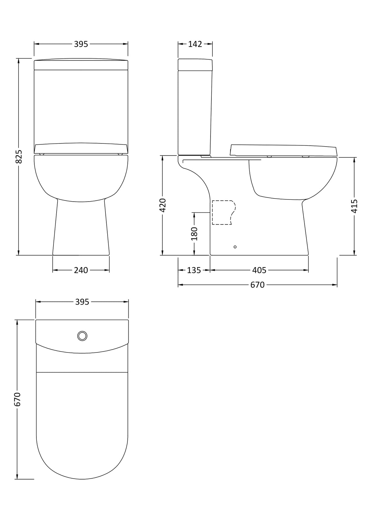 Modern Splash Close Coupled Toilet