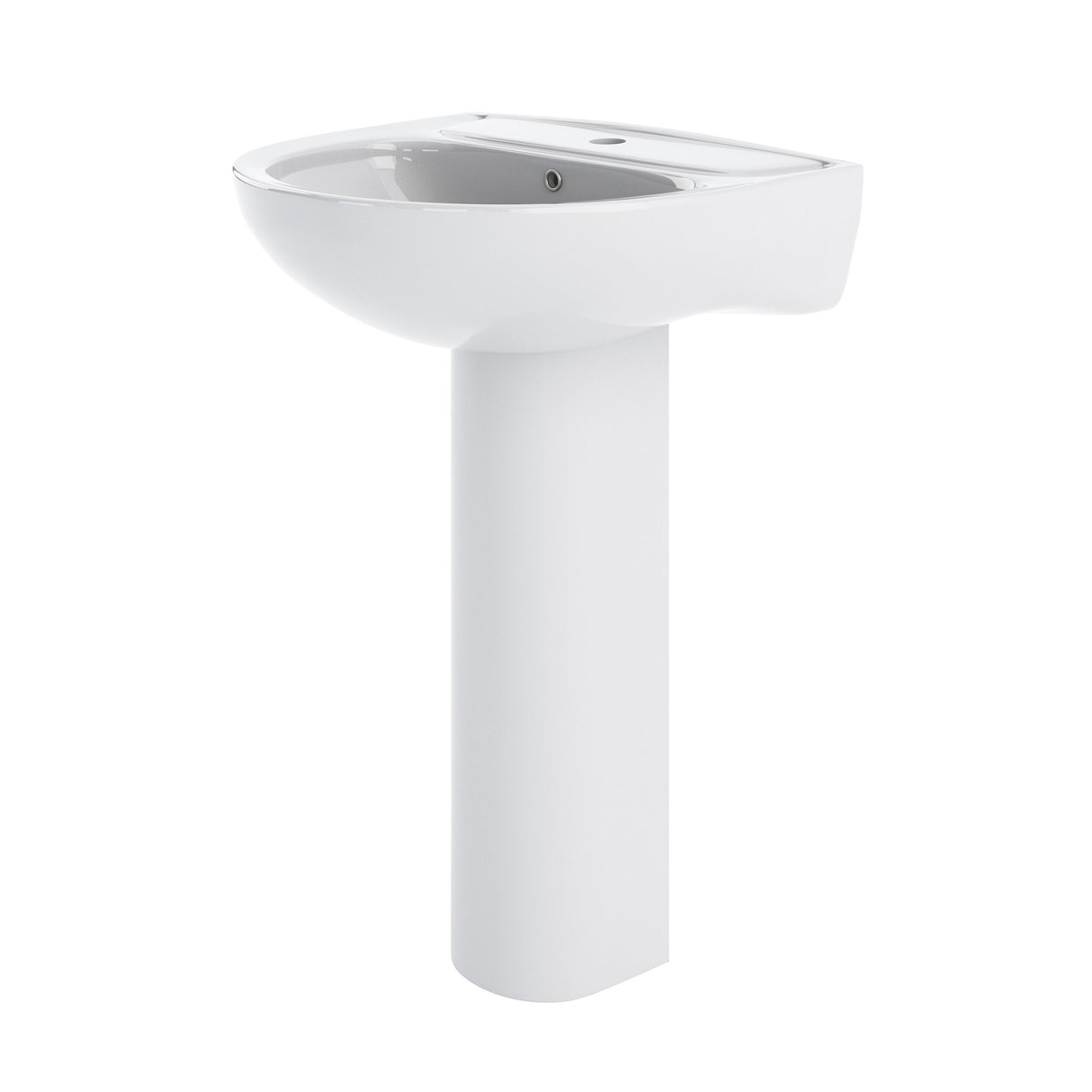 Modern Splash Lawton 1 Tap Hole 550mm Ceramic Basin & Pedestal