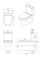 Modern Splash Flush to Wall Toilet Rimless Pan & Cistern