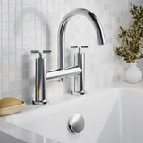 Modern Splash Chrome Deck Mounted Bath Filler