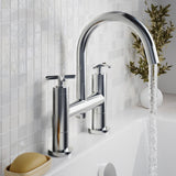 Modern Splash Chrome Deck Mounted Bath Filler