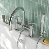 Modern Splash Chrome Deck Mounted Bath Shower Mixer