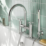 Modern Splash Chrome Deck Mounted Bath Shower Mixer