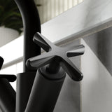 Modern Splash Matt Black Deck Mounted Mono Basin Mixer With Pop Up Waste