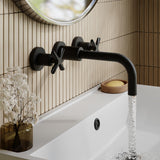 Modern Splash Matt Black 3 Tap Hole Deck Mounted Basin Mixer