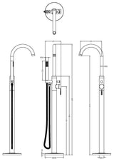 Modern Splash Matt Black Floorstanding Bath Shower Mixer
