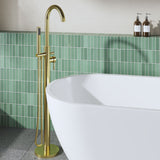 Modern Splash Brushed Brass Floorstanding Bath Shower Mixer
