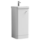 Modern Splash 400mm Gloss White 1 Door  Floor Standing Vanity Unit With Basin