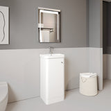 Modern Splash 400mm Gloss White 1 Door  Floor Standing Vanity Unit With Basin