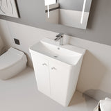 Modern Splash 600mm Gloss White 2 Door  Floor Standing Vanity Unit With Basin