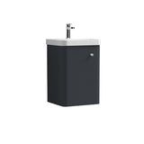 Modern Splash 400mm Soft Black 1 Door Wall Hung Vanity Unit With Basin