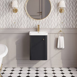 Modern Splash 400mm Soft Black 1 Door Wall Hung Vanity Unit With Basin