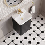 Modern Splash 400mm Soft Black 1 Door Wall Hung Vanity Unit With Basin