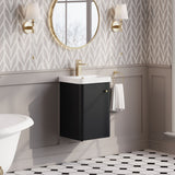Modern Splash 400mm Soft Black 1 Door Wall Hung Vanity Unit With Basin