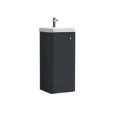 Modern Splash 400mm Soft Black 1 Door Floor Standing Vanity Unit With Basin