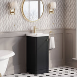 Modern Splash 400mm Soft Black 1 Door Floor Standing Vanity Unit With Basin