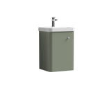 Modern Splash 400mm Satin Green 1 Door Wall Hung Vanity Unit With Basin