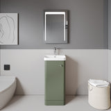 Modern Splash 400mm Satin Green 1 Door Floor Standing Vanity Unit With Basin