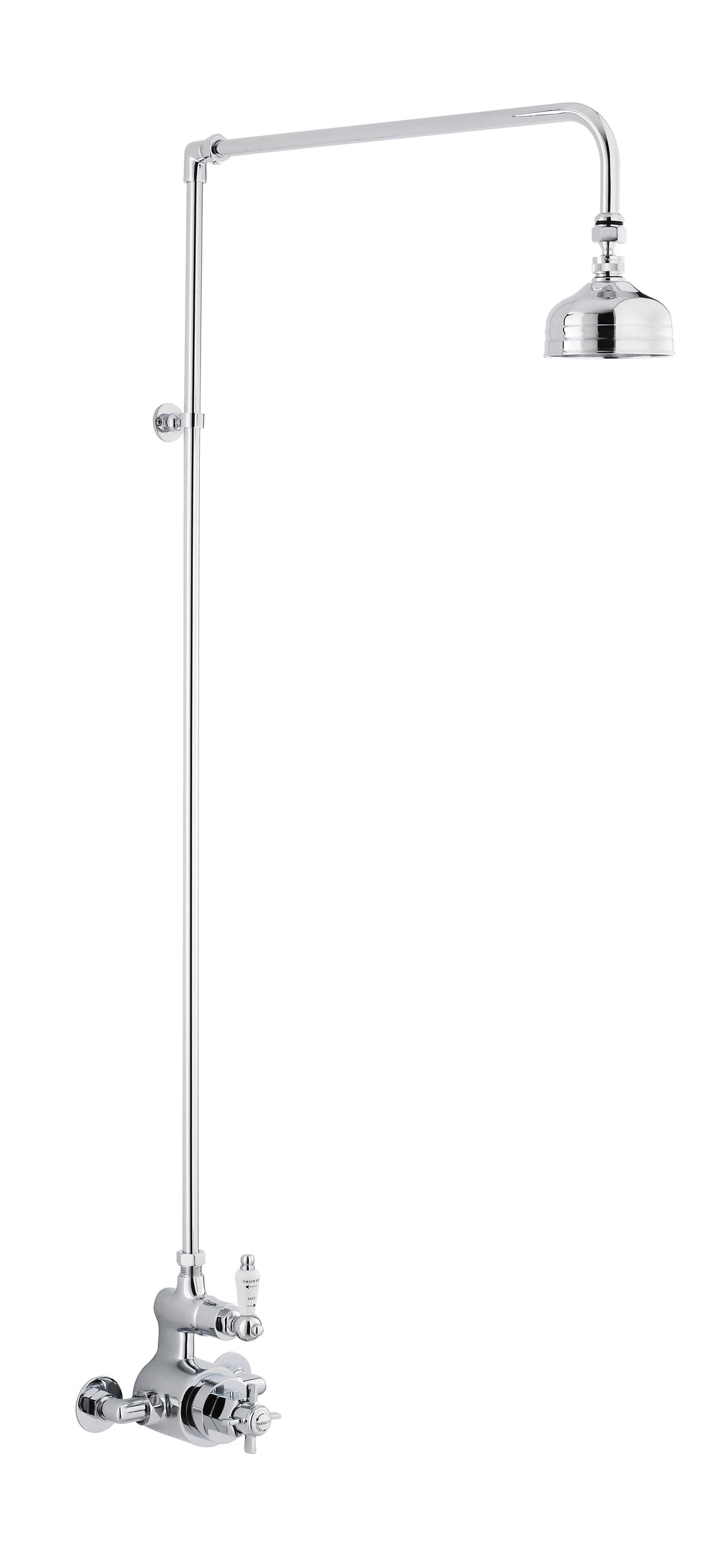 Modern Splash Twin Chrome Thermostatic Shower Valve & Rigid Riser