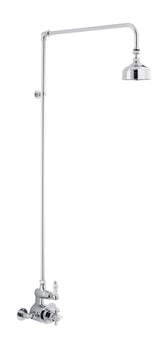 Modern Splash Twin Chrome Thermostatic Shower Valve & Rigid Riser