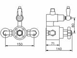 Modern Splash Twin Chrome Thermostatic Shower Valve & Rigid Riser