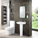 Modern Splash 1 Tap Hole 450mm Ceramic Basin & Pedestal