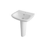 Modern Splash 1 Tap Hole 500mm Ceramic Basin & Pedestal