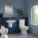 Modern Splash 1 Tap Hole 450mm Ceramic Basin & Semi Pedestal