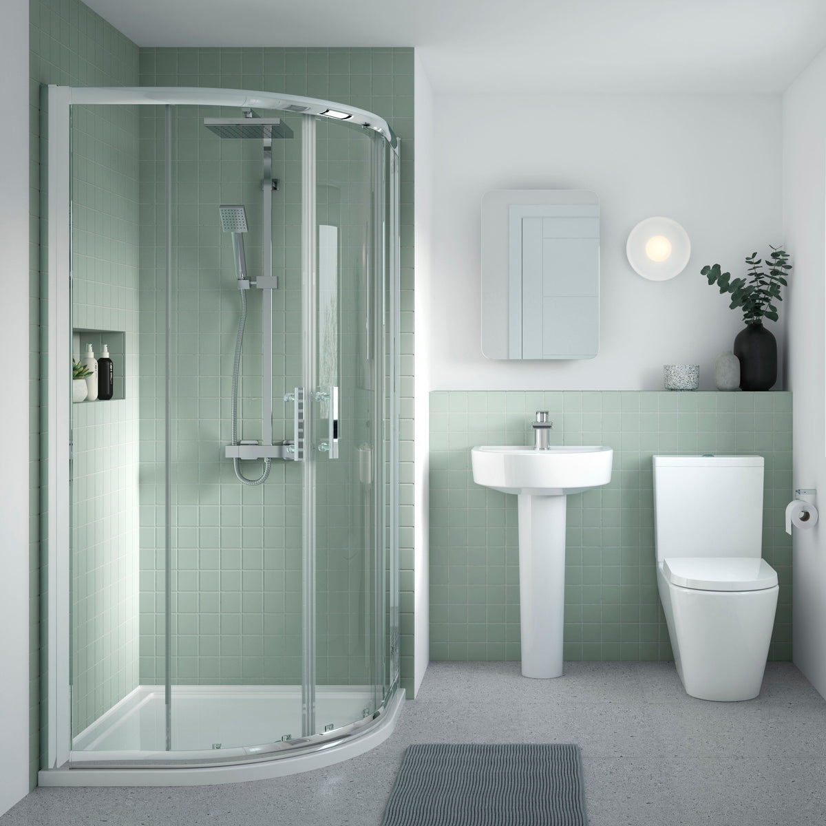 Modern Splash 1 Tap Hole 420mm Ceramic Basin & Pedestal
