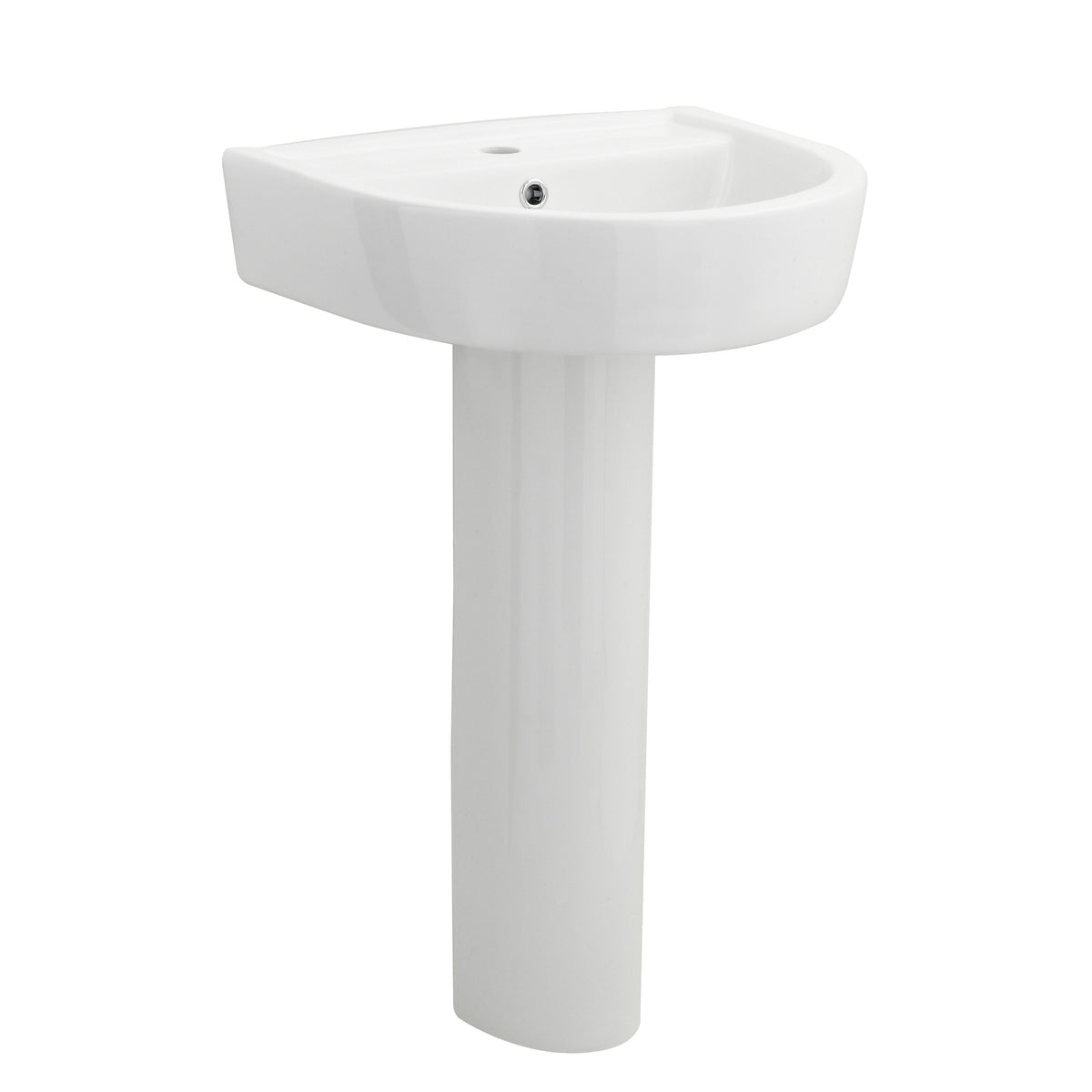 Modern Splash 1 Tap Hole 520mm Ceramic Basin & Pedestal