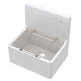Modern Splash 595mm x 450mm x 220mm Fireclay White Single Bowl Traditional Cleaner Sink With Grid