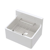 Modern Splash 515mm x 382mm x 393mm Fireclay White Single Bowl Traditional Cleaner Sink With Grid